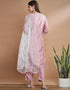 Traditional Function Wear Readymade Cotton Silk Blend Salwar Suit Baby Pink Cotton Silk Blend Pant Straight Back View