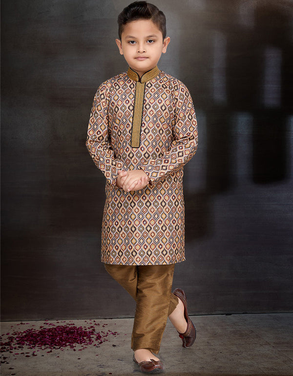 Multi Kurta Pajama Cotton Front View