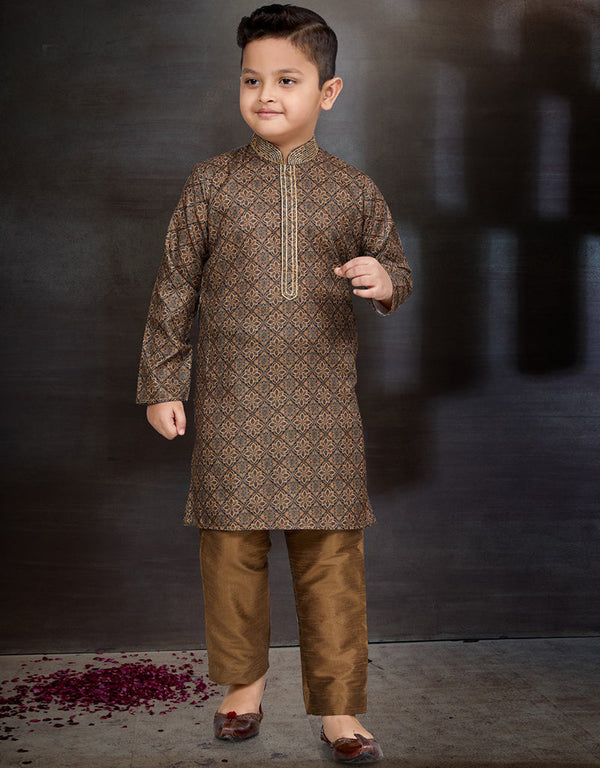 Multi Kurta Pajama Cotton Front View