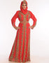 Modest Red Georgette Hand Embroidery Party Wear Kaftan