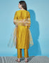 Traditional Function Wear Readymade Silk Blend Salwar Suit Mustard Silk Blend Pant Straight Side View