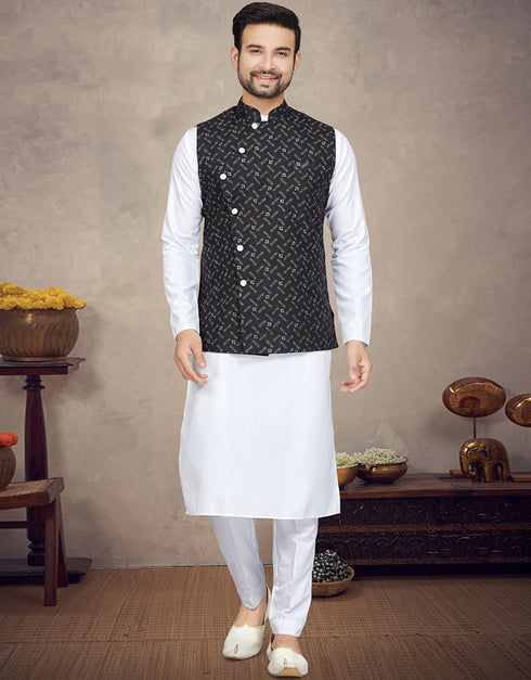 White Kurta Cotton Trouser Front View