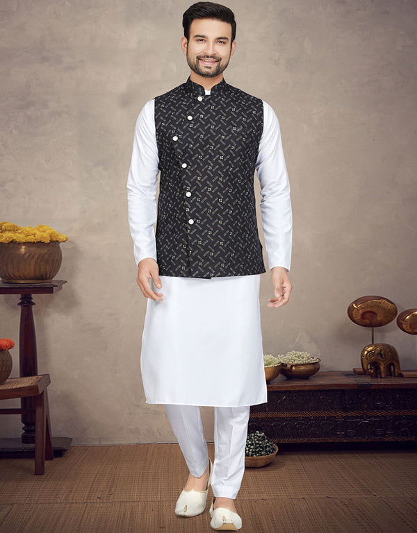 White Kurta Cotton Trouser Front View