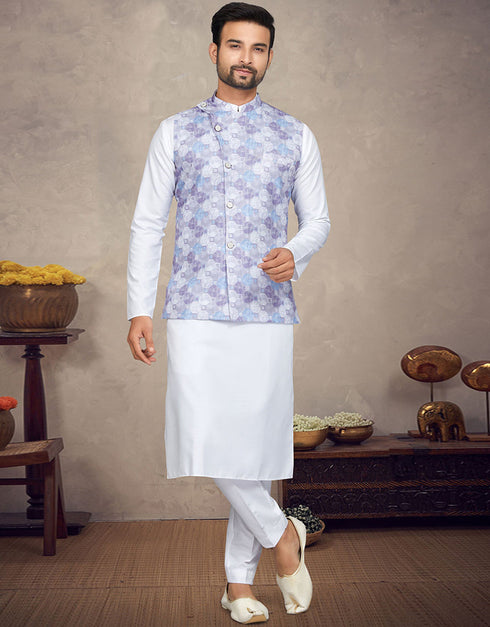 White Kurta Cotton Trouser Front View