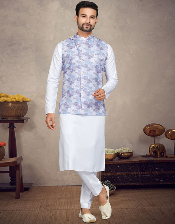 White Kurta Cotton Trouser Front View