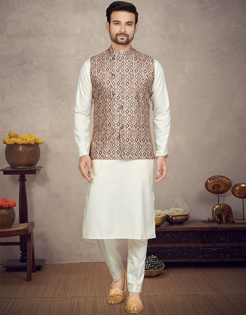 White Kurta Cotton Trouser Front View