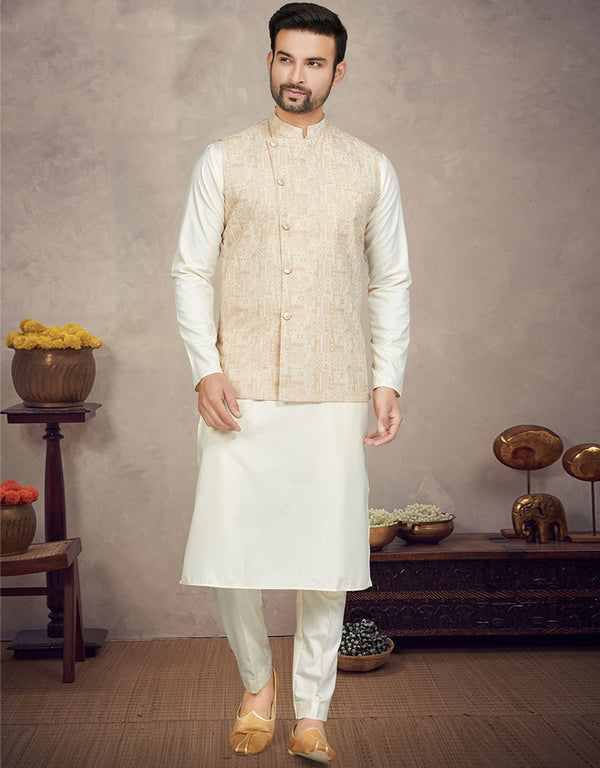 White Kurta Cotton Trouser Front View