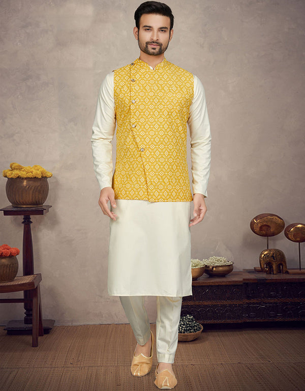 White Kurta Cotton Trouser Front View