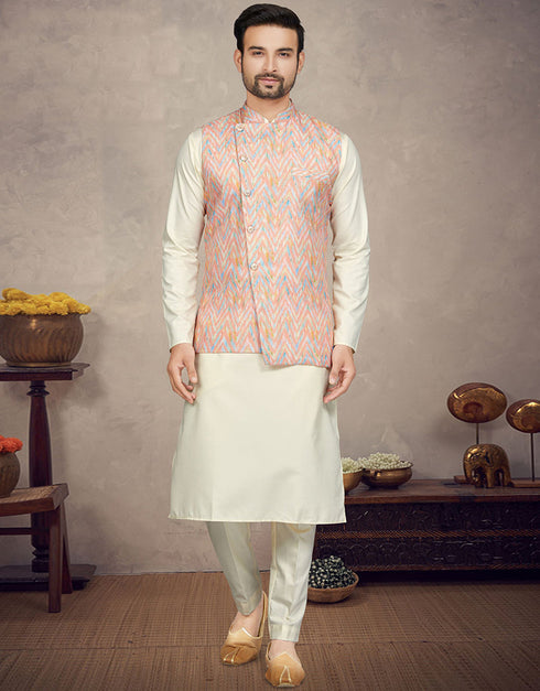 White Kurta Cotton Trouser Front View