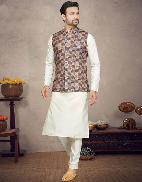 White Kurta Cotton Trouser Front View