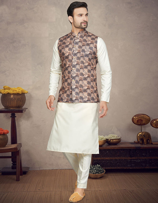 White Kurta Cotton Trouser Front View