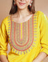 Designer Party Wear Readymade Silk Blend Salwar Suit Yellow Silk Blend Pant Straight Back View