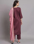 Traditional Function Wear Cotton Silk Readymade Salwar Suit Wine Cotton Silk Blend Pant Straight Close-up View