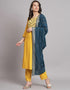 Traditional Function Wear Cotton Silk Readymade Salwar Suit Yellow Cotton Silk Blend Pant Straight Close-up View