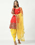 Traditional Party Wear Heavy Viscose Velvet Salwar Suit Red Viscose Velvet Patiyala Straight Close-up View