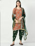 Traditional Party Wear Heavy Salwar Suit Orange Heavy Faux Georgette Patiyala Straight Front View