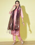 Designer Party Wear Cotton Silk Blend Salwar Suit Baby-Pink Cotton Silk Blend Pant Straight Close-up View