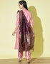 Designer Party Wear Cotton Silk Blend Salwar Suit Baby-Pink Cotton Silk Blend Pant Straight Side View