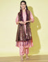 Designer Party Wear Cotton Silk Blend Salwar Suit Baby-Pink Cotton Silk Blend Pant Straight Front View