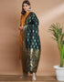 Designer Party Wear Cotton Silk Blend Salwar Suit Mustard Cotton Silk Blend Pant Straight Close-up View