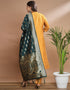 Designer Party Wear Cotton Silk Blend Salwar Suit Mustard Cotton Silk Blend Pant Straight Side View