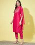 Designer Party Wear Silk Blend Salwar Suit Pink Silk Blend Pant Straight Close-up View