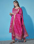 Designer Party Wear Cotton Silk Readymade Suit Pink Cotton Silk Jacquard Pant Straight Close-up View