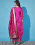 Designer Party Wear Cotton Silk Readymade Suit Pink Cotton Silk Jacquard Pant Straight Side View