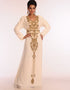 Arabic Off White Georgette Hand Embroidery Party Wear Kaftan