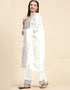 Designer Party Wear Pakistani Salwar Suit White Net Pant Straight Close-up View