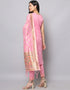 Designer Party Wear Cotton Silk Jacquard Salwar Suit Baby Pink Cotton Silk Jacquard Pant Straight Side View