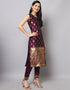 Designer Party Wear Cotton Silk Jacquard Salwar Suit Dark Pink Cotton Silk Jacquard Pant Straight Back View