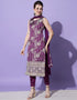 Designer Party Wear Cotton Silk Blend Salwar Suit Purple Cotton Silk Blend Pant Straight Close-up View