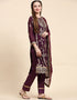 Traditional Party Wear Designer Salwar Suit Purple Faux Georgette Pant Straight Close-up View