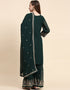 Traditional Party Wear Designer Salwar Suit Green Faux Georgette Palazzo Straight Side View