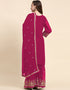 Traditional Party Wear Designer Salwar Suit Pink Faux Georgette Palazzo Straight Side View