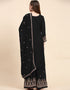 Traditional Party Wear Designer Salwar Suit Black Faux Georgette Palazzo Straight Side View