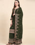 Traditional Party Wear Designer Salwar Suit Green Faux Georgette Palazzo Straight Close-up View
