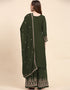 Traditional Party Wear Designer Salwar Suit Green Faux Georgette Palazzo Straight Side View