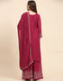 Traditional Party Wear Designer Salwar Suit Maroon Faux Georgette Palazzo Straight Side View