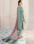 Traditional Party Wear Designer Salwar Suit Sky Faux Georgette Pant Straight Close-up View