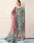 Traditional Party Wear Designer Salwar Suit Sky Faux Georgette Pant Straight Front View