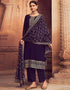 Traditional Party Wear Designer Salwar Suit Purple Faux Georgette Pant Straight Front View