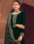 Traditional Party Wear Designer Salwar Suit Green Faux Georgette Pant Straight Close-up View