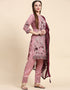 Traditional Party Wear Pakistani Salwar Suit Purple Faux Georgette Pant Straight Back View