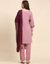 Traditional Party Wear Pakistani Salwar Suit Purple Faux Georgette Pant Straight Side View
