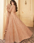 Light Orange Heavy Butterfly Net Suit Anarkali Women