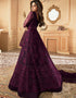 Purple Heavy Butterfly Net Suit Anarkali Women