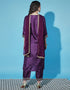 Designer Party Wear Silk Blend Readymade Suit Purple Silk Blend Pant Straight Side View