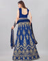Designer Party Wear Silk Blend Lehenga Choli Collection Royal Blue Silk Blend Lehenga Choli Close-up View